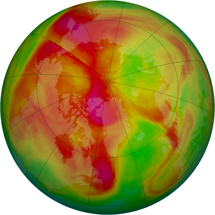 Arctic ozone map for 29 March 1982